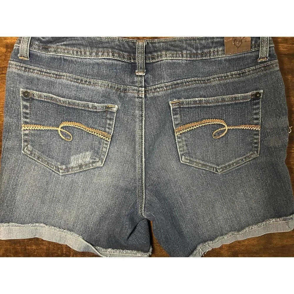 Justice Girls 16R Denim Shorts 2013 Vintage Simply Low Jean Shorts Cuffed Hem